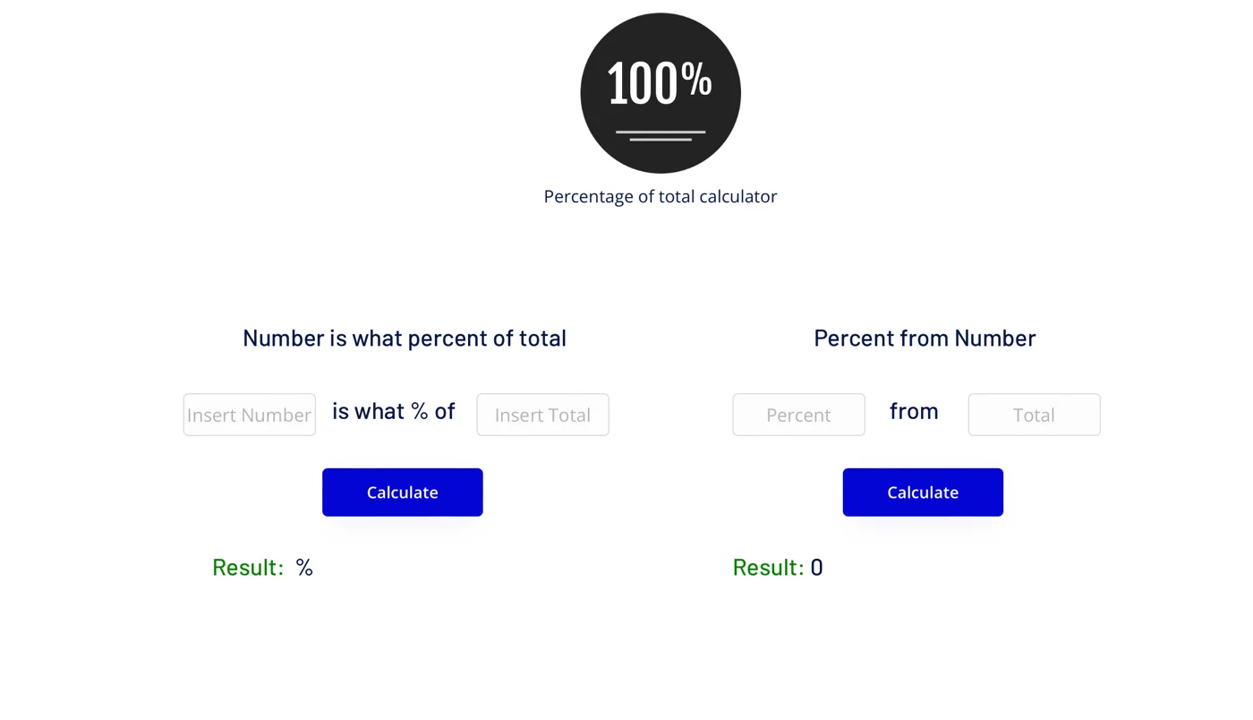 Percentage of total calculator Plugin for Bubble preview