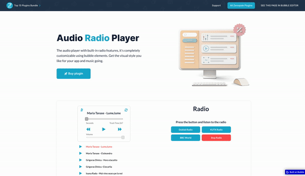 Audio Radio Player Plugin for Bubble preview