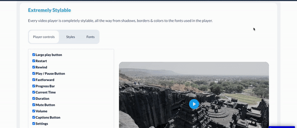 Responsive & Stylable Video Player Plugin for Bubble preview