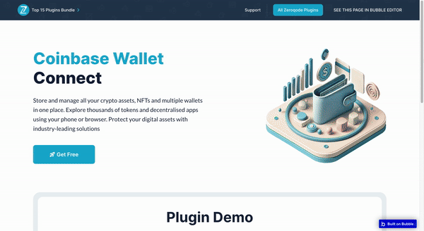 Coinbase Wallet Connect Plugin for Bubble preview