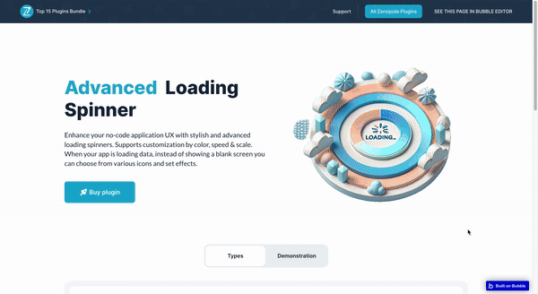 Advanced Loading Spinner Plugin for Bubble preview