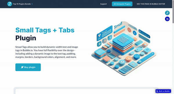 Small Tags + Tabs Plugin for Bubble preview