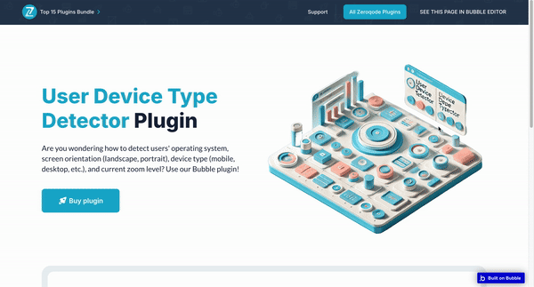 User Device Type Detector Plugin for Bubble preview
