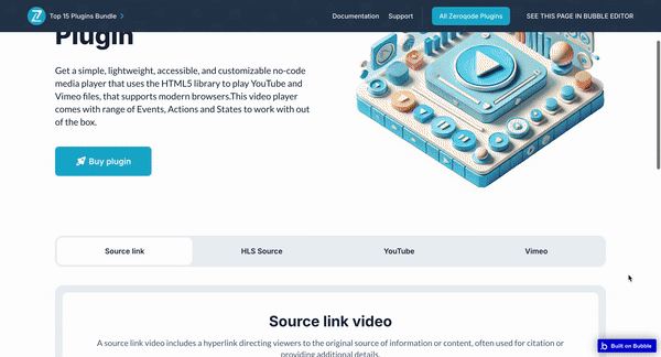 Plyr - Anti Adblock Video Player Plugin for Bubble preview