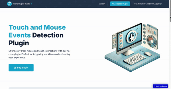 Touch and Mouse Events Detection Plugin for Bubble preview