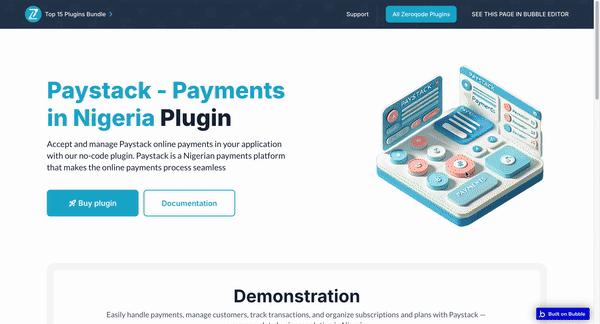 Paystack - Payments in Nigeria Plugin for Bubble preview