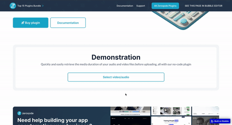 Advanced Media Duration Plugin for Bubble preview