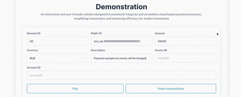 Cloud Payments Widget Plugin for Bubble preview