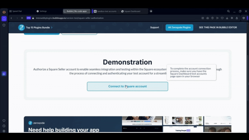 Square Seller Authorization (OAuth) Plugin for Bubble preview