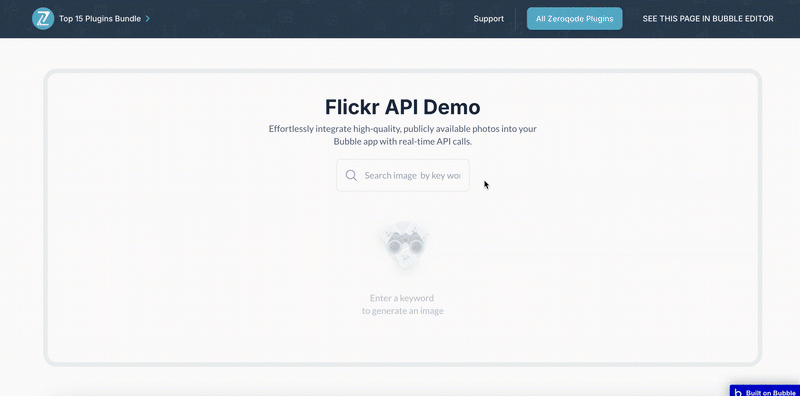 Flickr API Plugin for Bubble preview