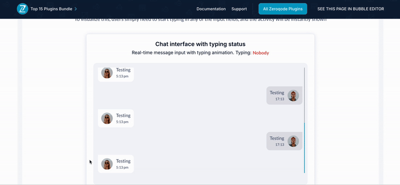 Typing Detector & Indicator Plugin for Bubble preview