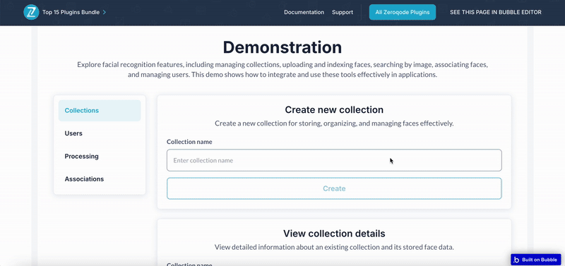 AWS Rekognition - Face Manager Plugin for Bubble preview