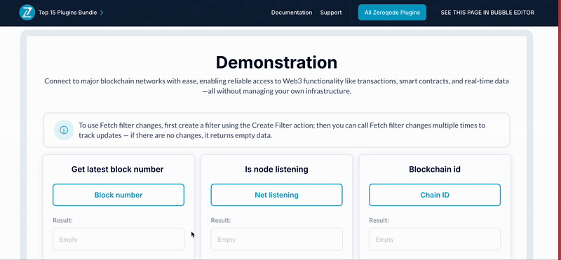 Infura Blockchain & Node Service plugin for Bubble preview