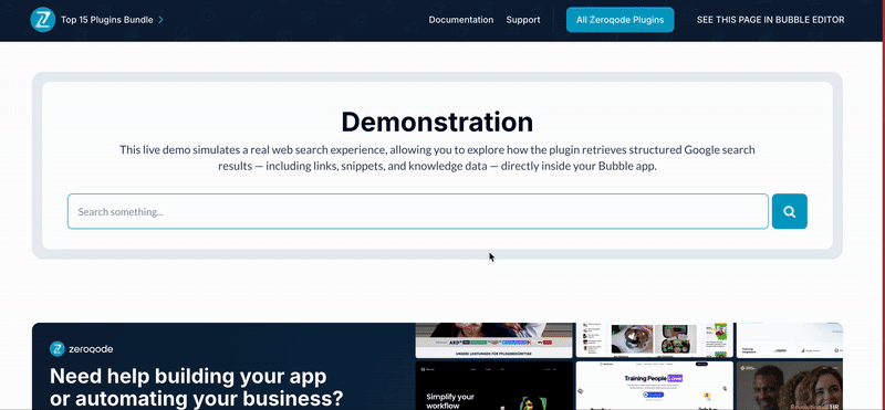 Web Search Plugin for Bubble preview