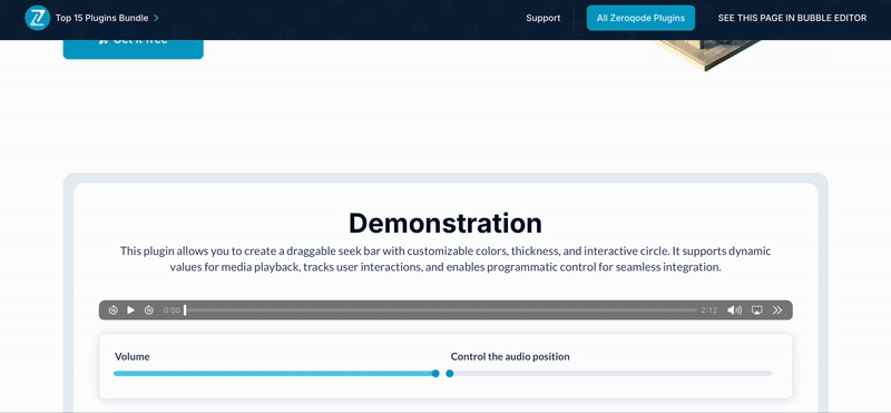 Seek Bar Plugin for Bubble preview