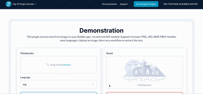 OCR - Convert Image to Text Pro Plugin for Bubble preview