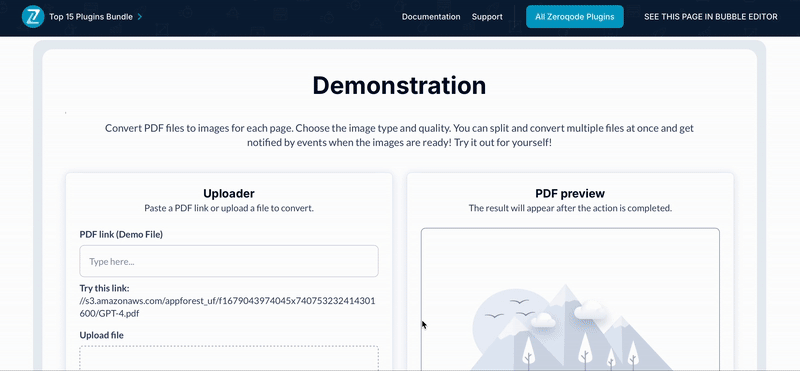 PDF To Image Converter & Splitter Plugin for Bubble preview
