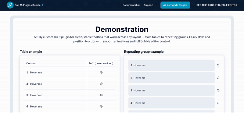 Modern & Stable Tooltips (Tooltip) Plugin preview