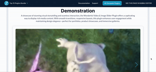 Image Slider / Media Gallery Pro Plugin for Bubble preview