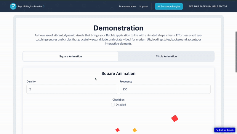 Squares & Circles Bubble Animation Plugin for Bubble preview