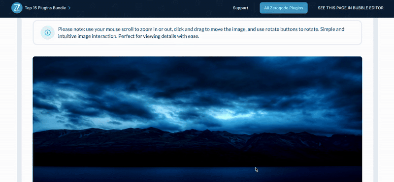 Image Viewer with Zoom and Rotate Plugin for Bubble preview