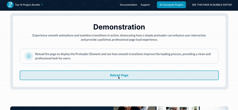 Simple Page Preloader Plugin for Bubble preview