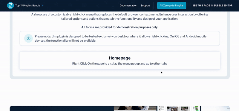 Advanced Context Menu Plugin for Bubble preview
