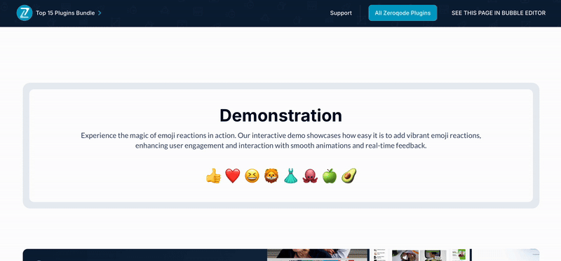 Emoji Reactions Plugin for Bubble preview