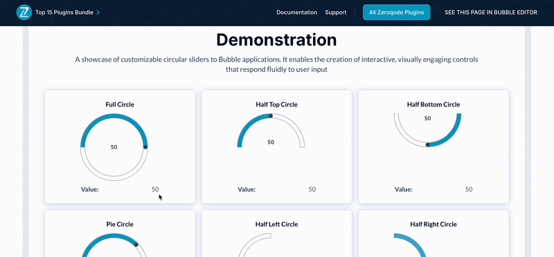 Animated Round Sliders Plugin for Bubble preview