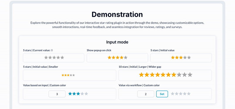 Star Rating Input Pro Plugin for Bubble preview