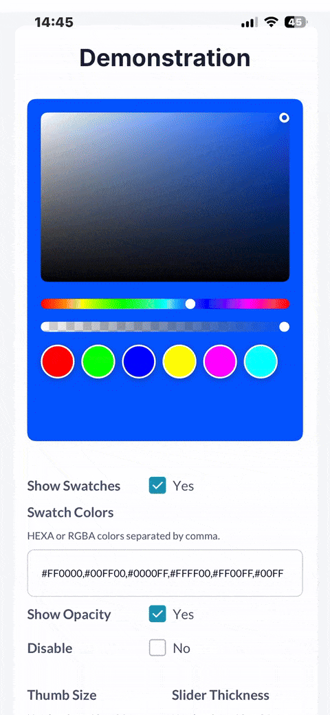 Color Pick Plugin for Bubble Mobile preview