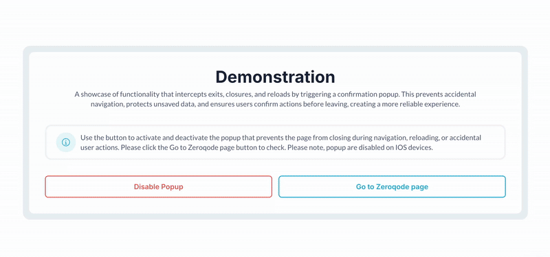 Leaving Site/Closing Tab Popup Plugin for Bubble preview