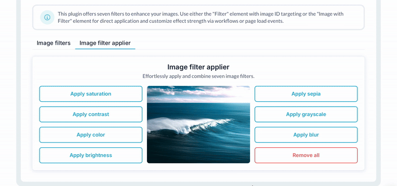 Image Filter Effects Plugin for Bubble preview