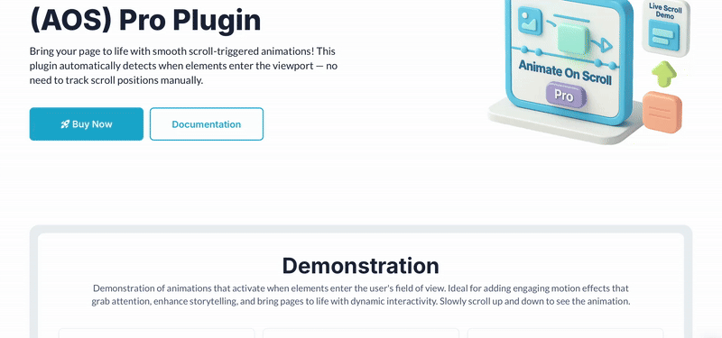 Animate On Scroll (AOS) Pro Plugin for Bubble preview