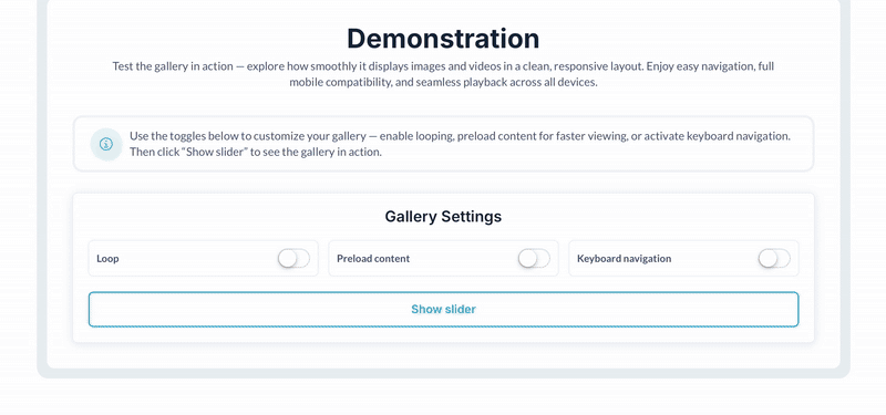 Image Slider / Media Gallery Plugin for Bubble preview