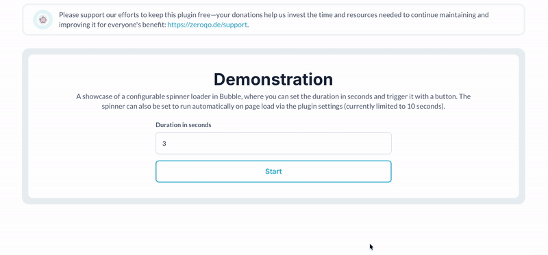 Global Loading Spinner Plugin for Bubble preview
