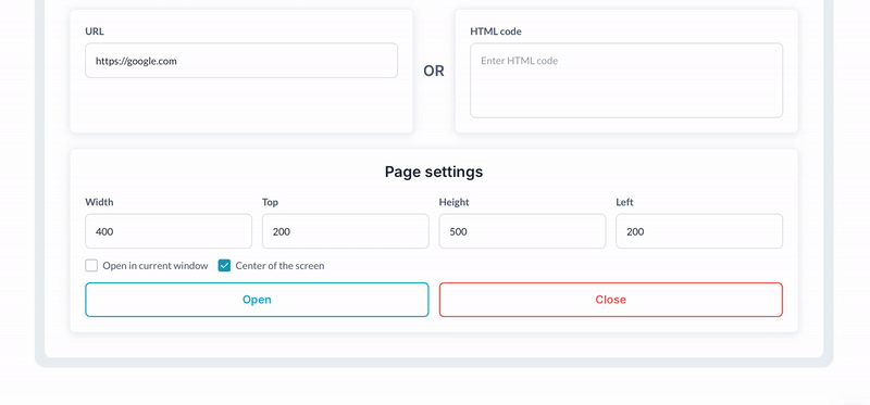 Open URL in Custom Window Plugin for Bubble preview