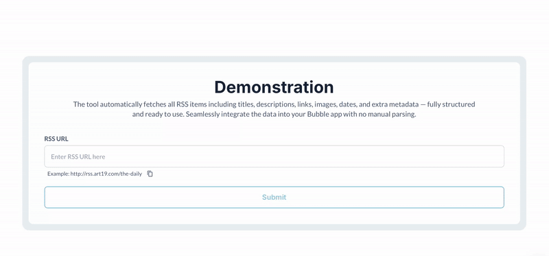 RSS Feed Plugin for Bubble preview
