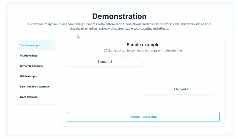 Leader Line Between Elements Pro Plugin for Bubble preview