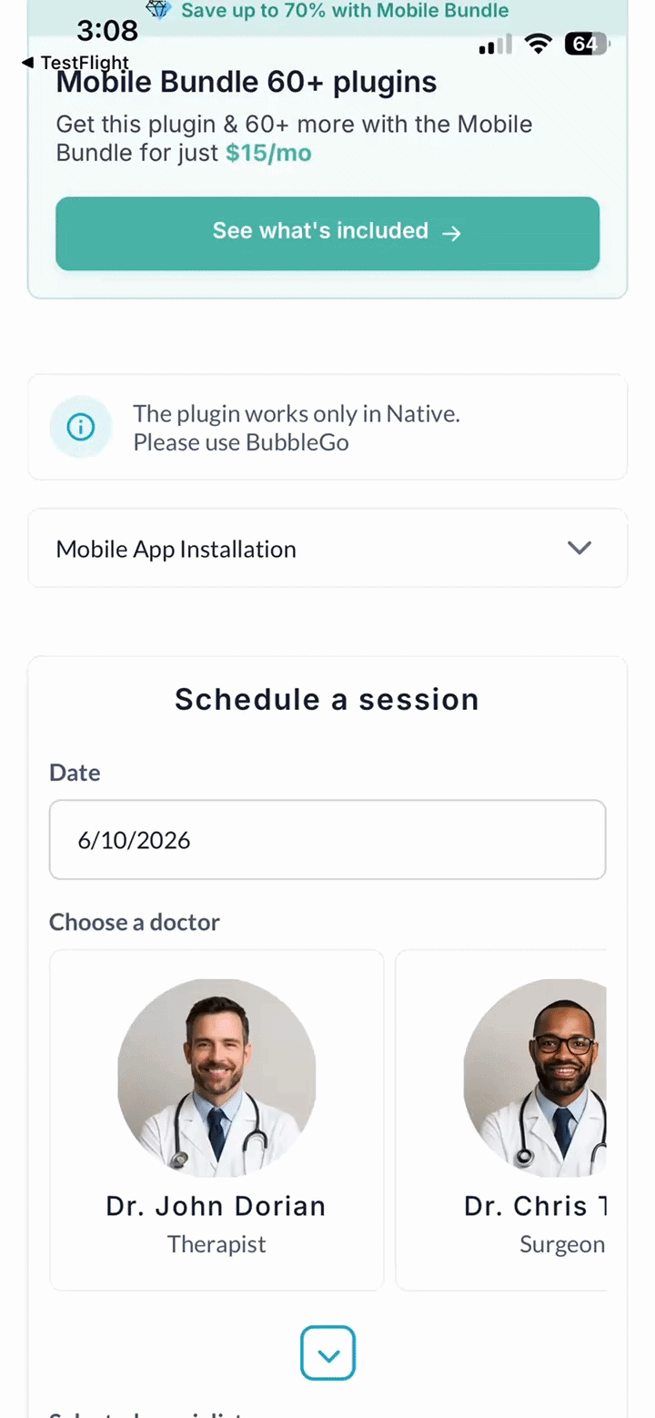 Calendar Booking Slots Mobile preview