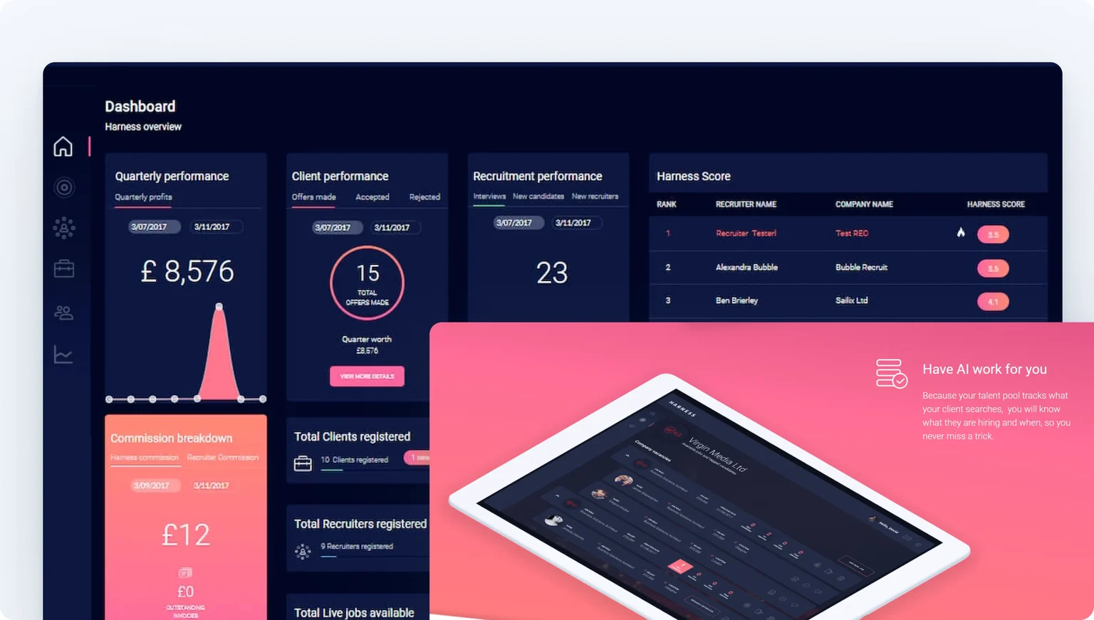 Harness — screenshots of the app
