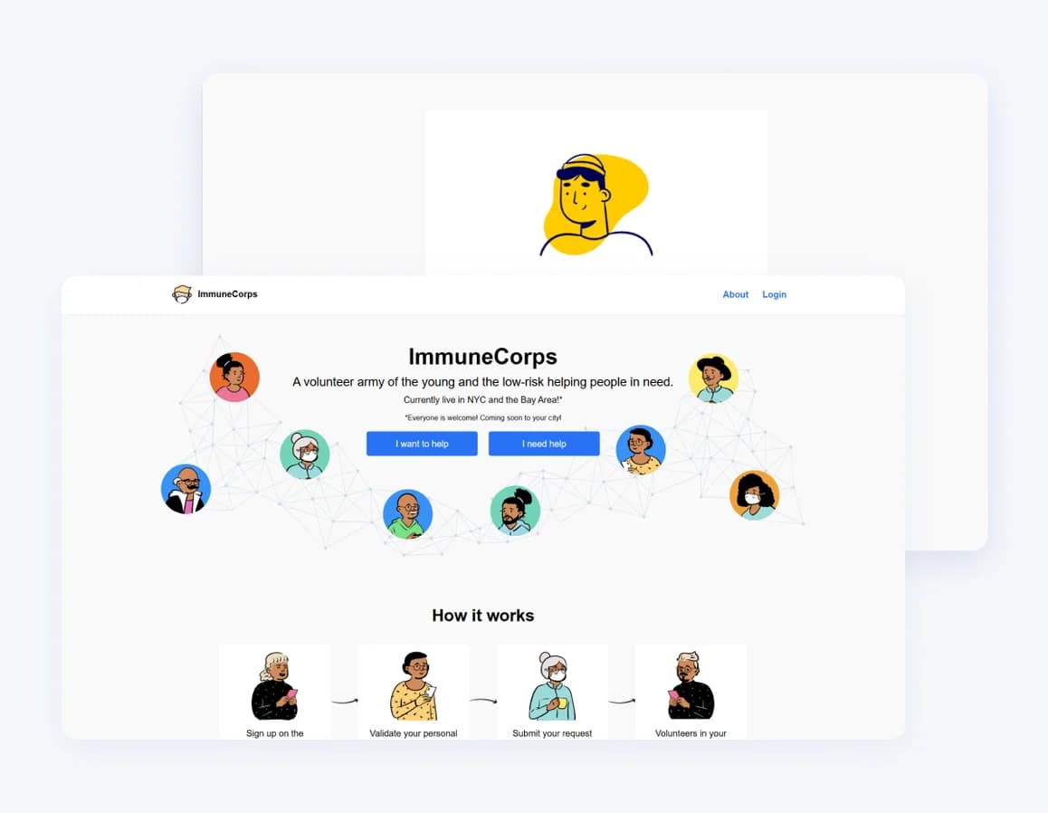 ImmuneCorps landing page