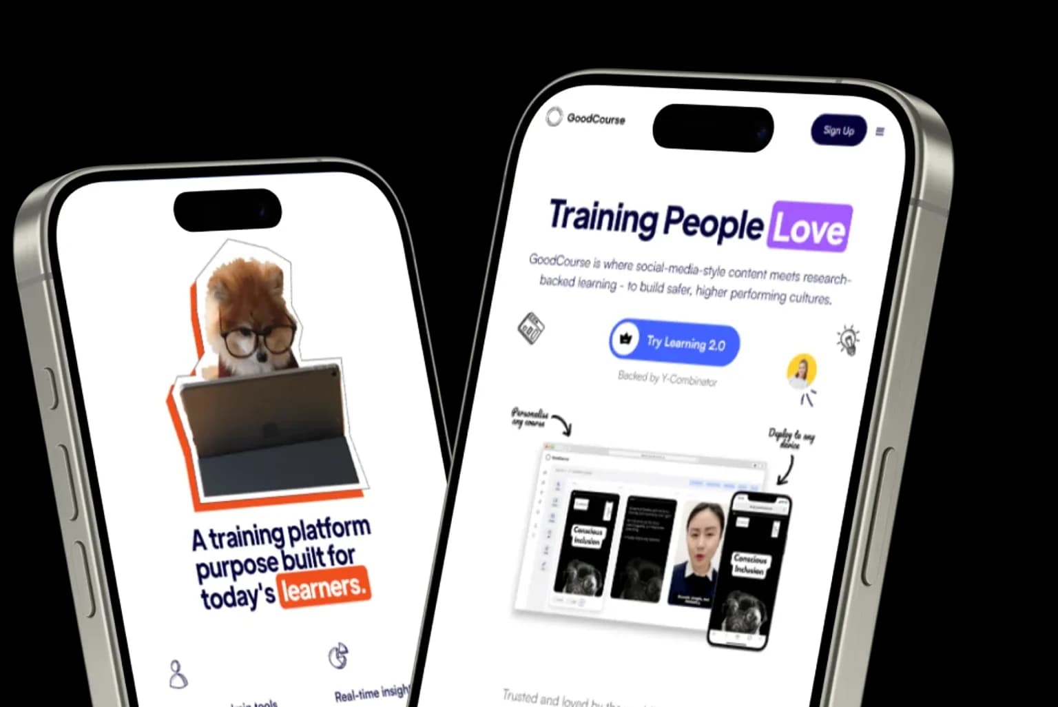 Good course website mockup