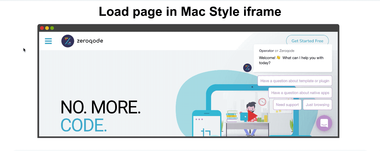 Mac Style Iframe Plugin for Bubble preview