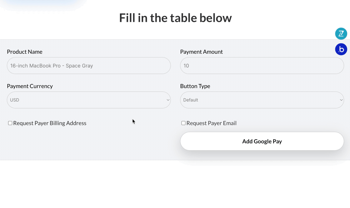 Apple Pay & Google Pay plugin for Bubble preview