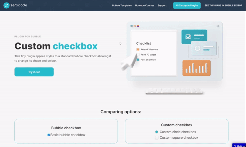 Custom Checkbox Plugin for Bubble preview